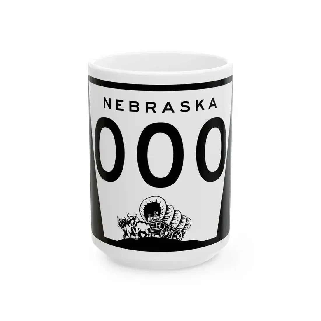N-000 template (Nebraska) (Road Sign) White Coffee Mug 15oz - Go Mug Yourself