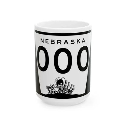N-000 template (Nebraska) (Road Sign) White Coffee Mug 15oz - Go Mug Yourself
