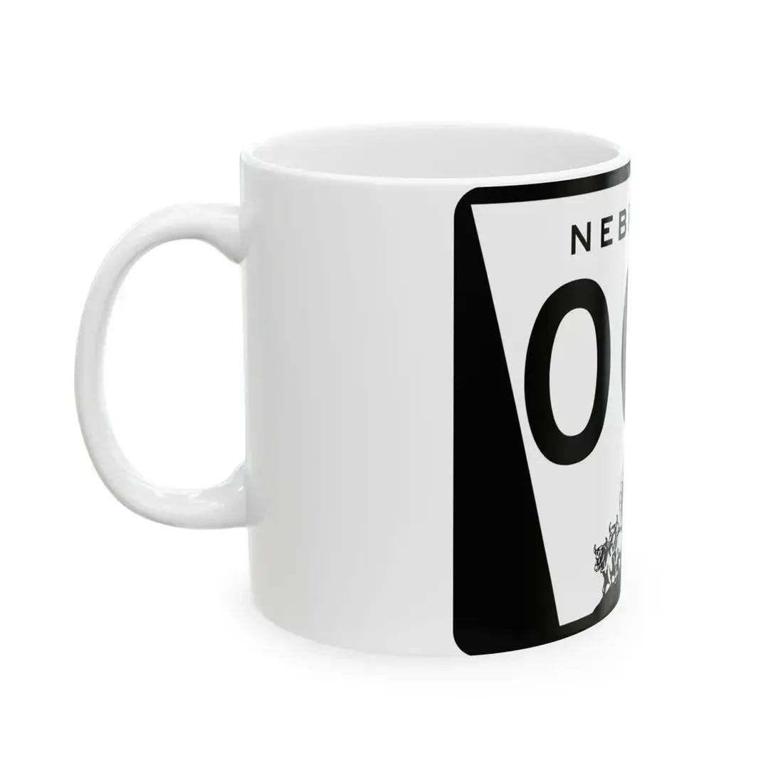 N-000 template (Nebraska) (Road Sign) White Coffee Mug - Go Mug Yourself