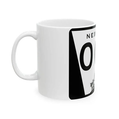 N-000 template (Nebraska) (Road Sign) White Coffee Mug - Go Mug Yourself