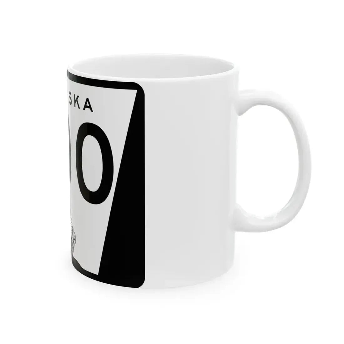 N-000 template (Nebraska) (Road Sign) White Coffee Mug - Go Mug Yourself