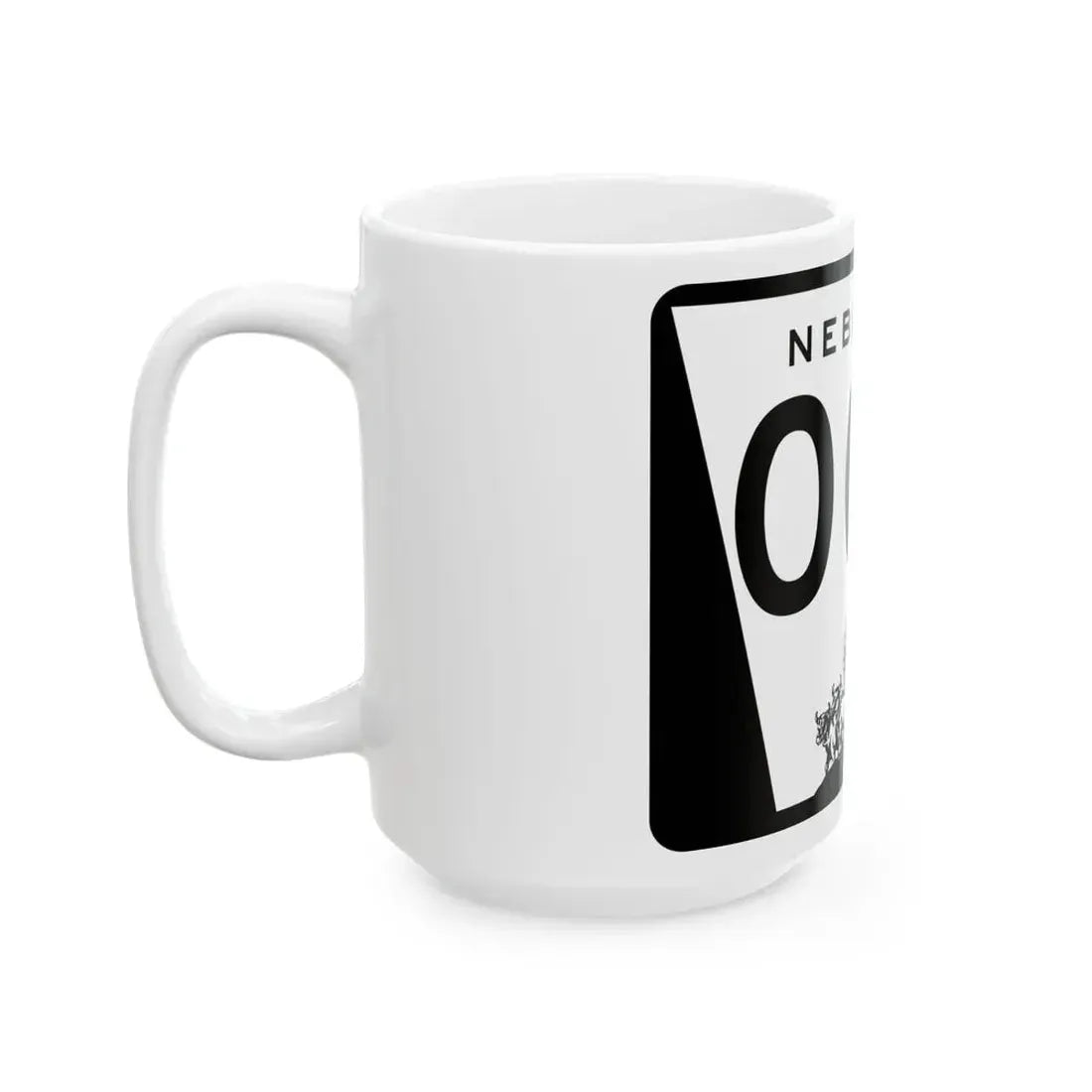 N-000 template (Nebraska) (Road Sign) White Coffee Mug - Go Mug Yourself