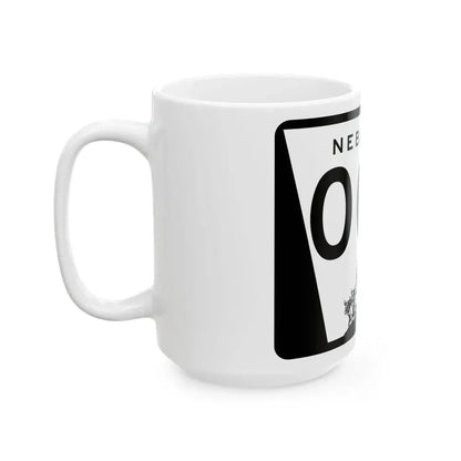 N-000 template (Nebraska) (Road Sign) White Coffee Mug - Go Mug Yourself
