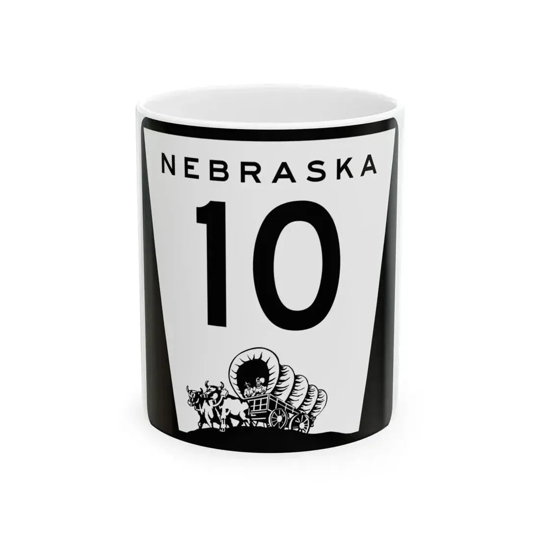 N-10 (Nebraska) (Road Sign) White Coffee Mug 11oz - Go Mug Yourself