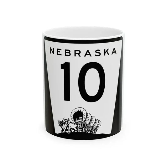 N-10 (Nebraska) (Road Sign) White Coffee Mug 11oz - Go Mug Yourself