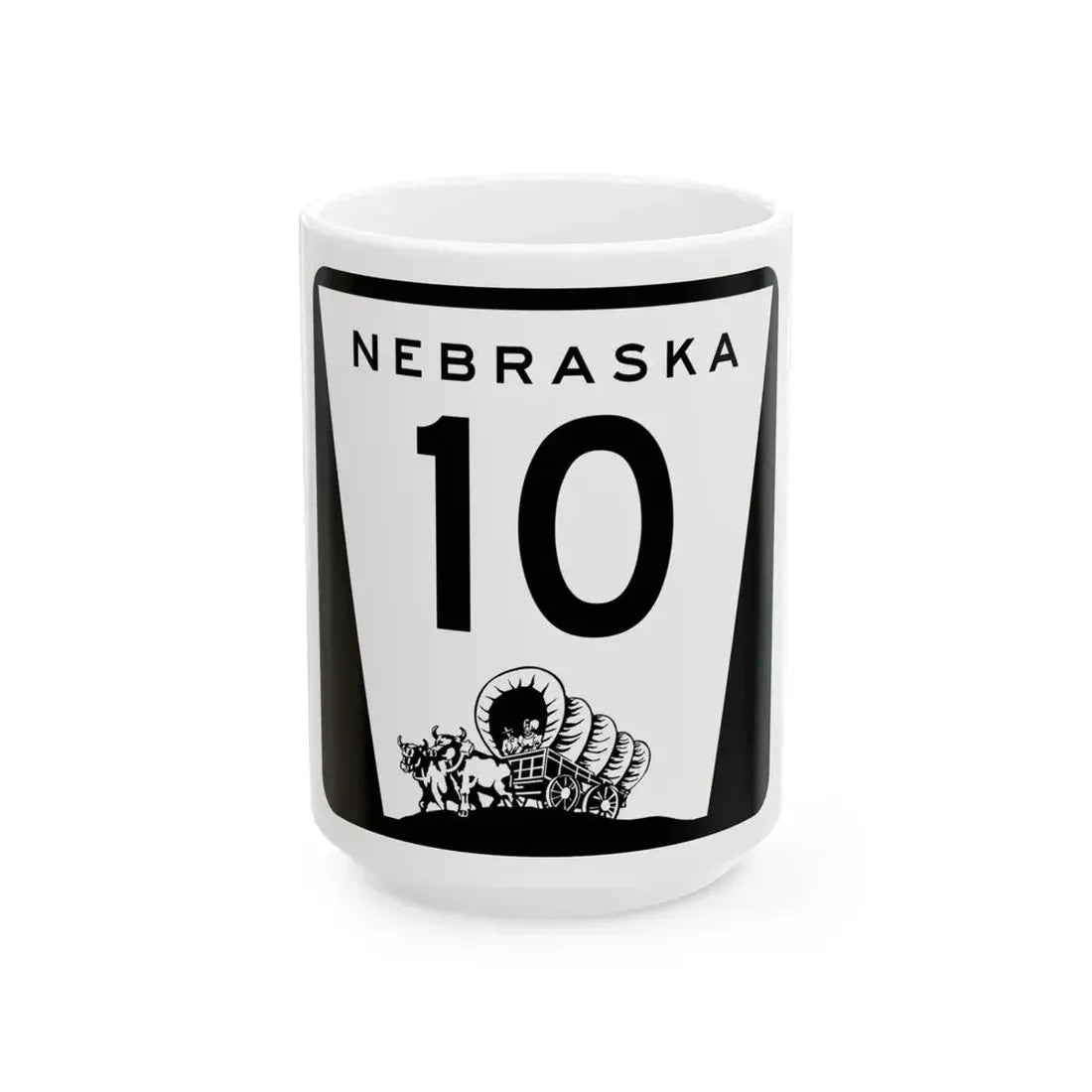 N-10 (Nebraska) (Road Sign) White Coffee Mug 15oz - Go Mug Yourself