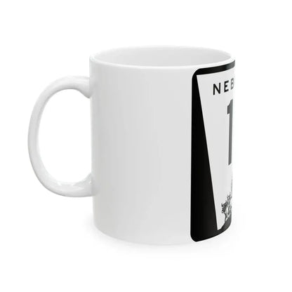 N-10 (Nebraska) (Road Sign) White Coffee Mug - Go Mug Yourself