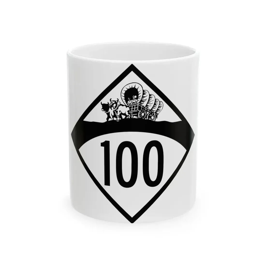 N-100 1950 (Nebraska) (Road Sign) White Coffee Mug 11oz - Go Mug Yourself