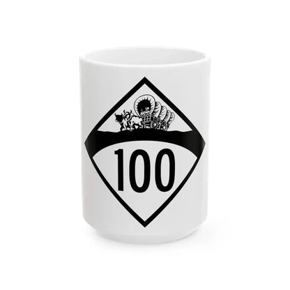 N-100 1950 (Nebraska) (Road Sign) White Coffee Mug 15oz - Go Mug Yourself