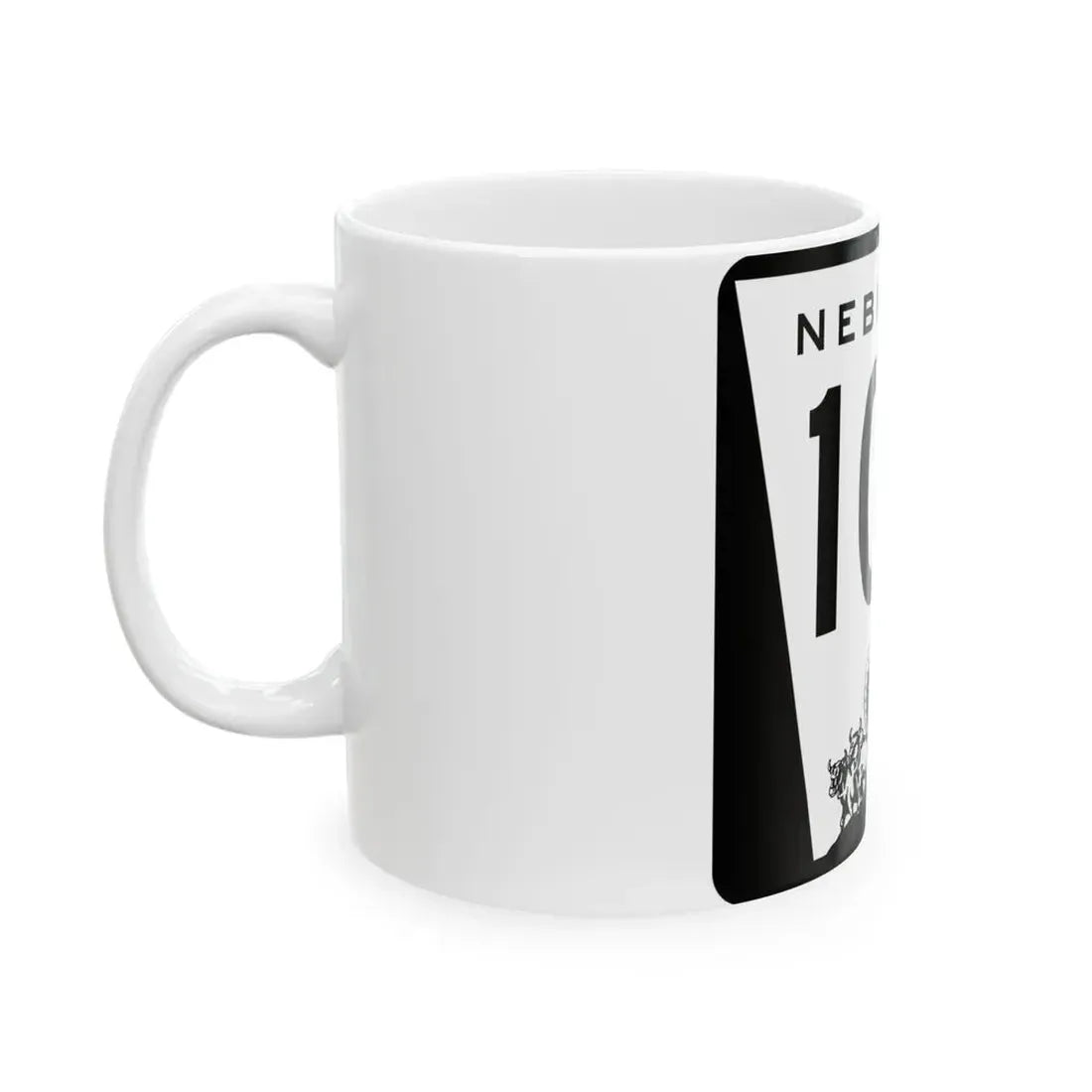 N-100 1967 (Nebraska) (Road Sign) White Coffee Mug - Go Mug Yourself