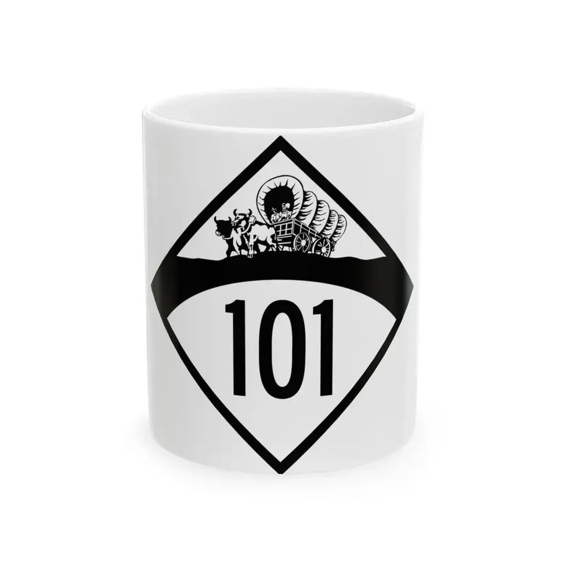N-101 1950 (Nebraska) (Road Sign) White Coffee Mug 11oz - Go Mug Yourself
