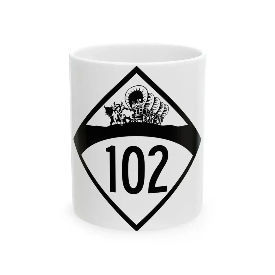 N-102 1950 (Nebraska) (Road Sign) White Coffee Mug 11oz - Go Mug Yourself