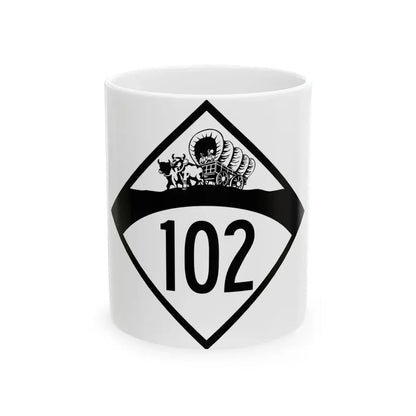 N-102 1950 (Nebraska) (Road Sign) White Coffee Mug 11oz - Go Mug Yourself