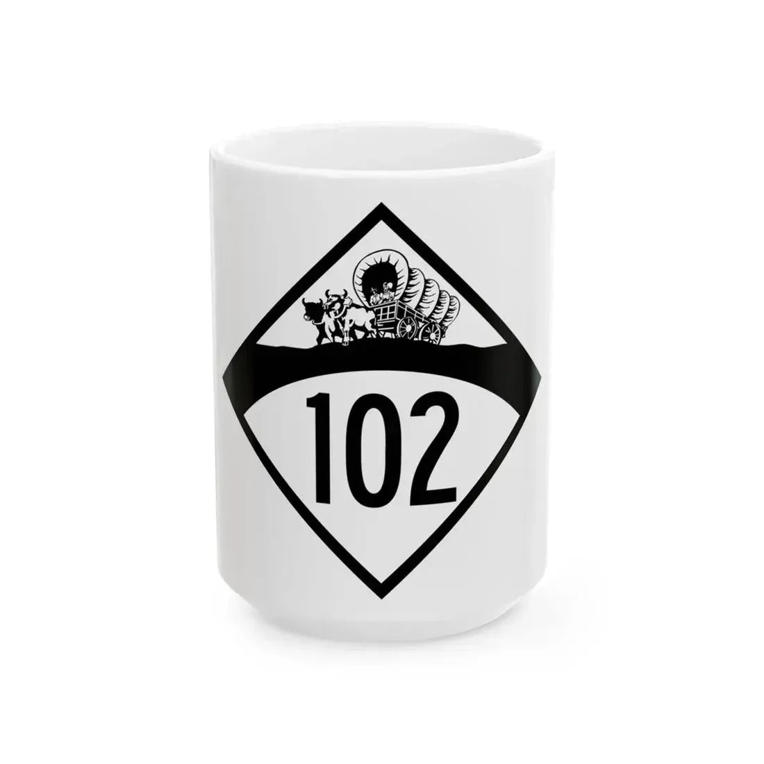 N-102 1950 (Nebraska) (Road Sign) White Coffee Mug 15oz - Go Mug Yourself