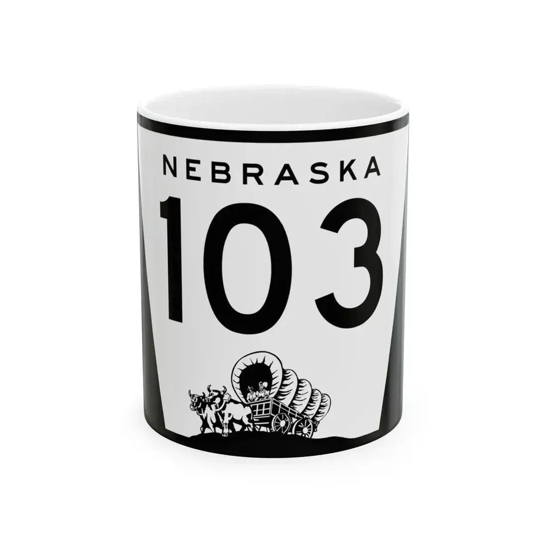 N-103 (Nebraska) (Road Sign) White Coffee Mug 11oz - Go Mug Yourself