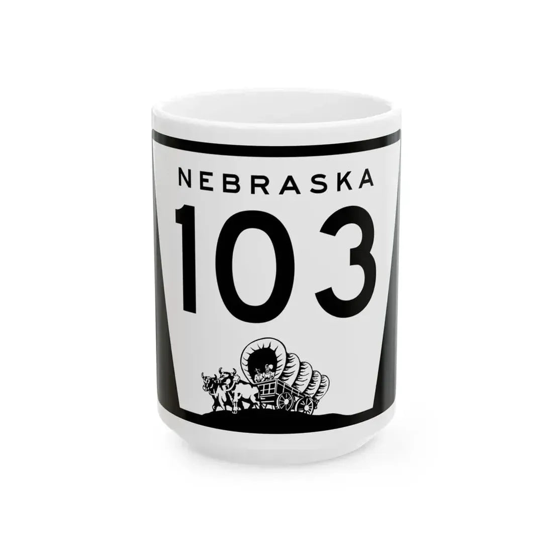 N-103 (Nebraska) (Road Sign) White Coffee Mug 15oz - Go Mug Yourself