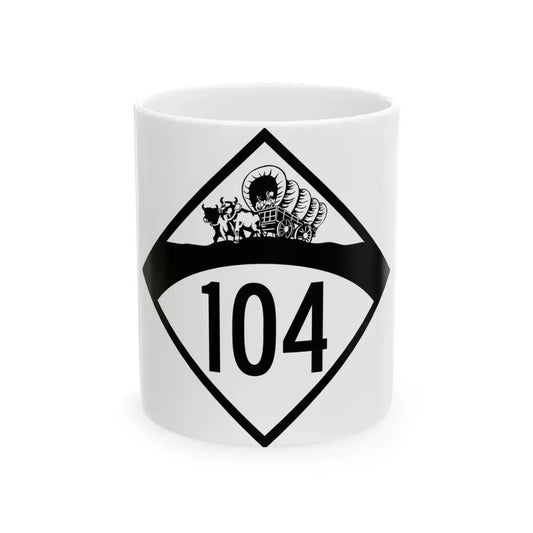 N-104 1950 (Nebraska) (Road Sign) White Coffee Mug 11oz - Go Mug Yourself