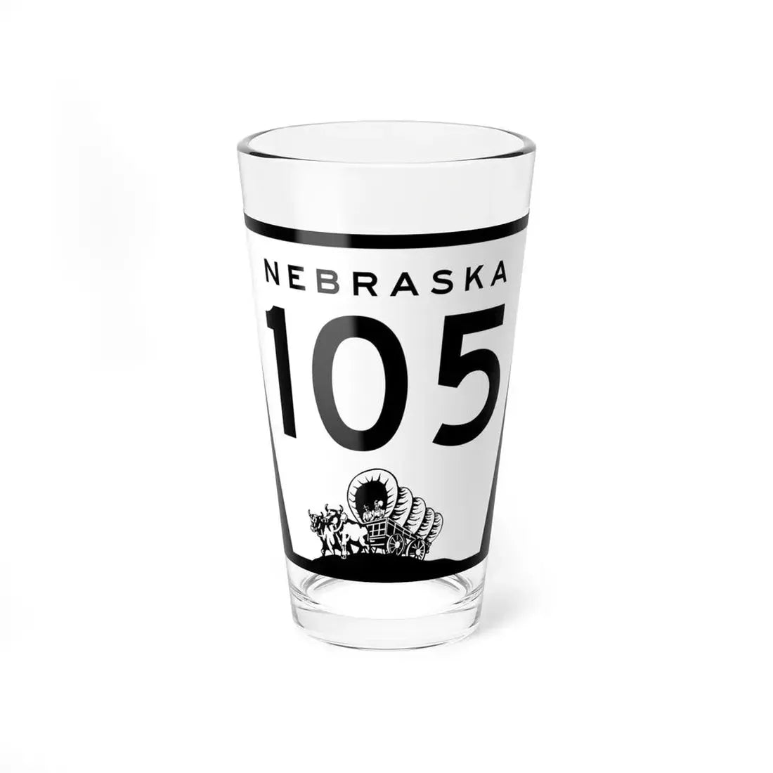 N-105 (Nebraska) (Road Sign) Pint Glss 16oz 16oz - Go Mug Yourself
