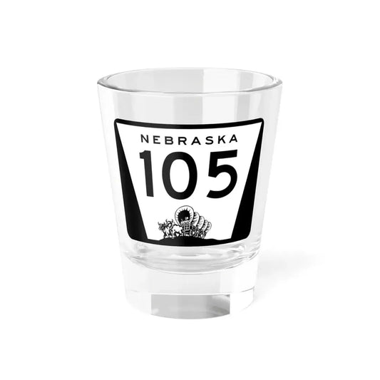 N-105 (Nebraska) (Road Sign) Shot Glass 1.5oz 1.5oz - Go Mug Yourself