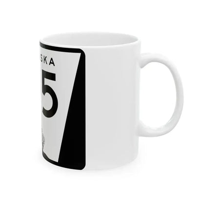 N-105 (Nebraska) (Road Sign) White Coffee Mug - Go Mug Yourself