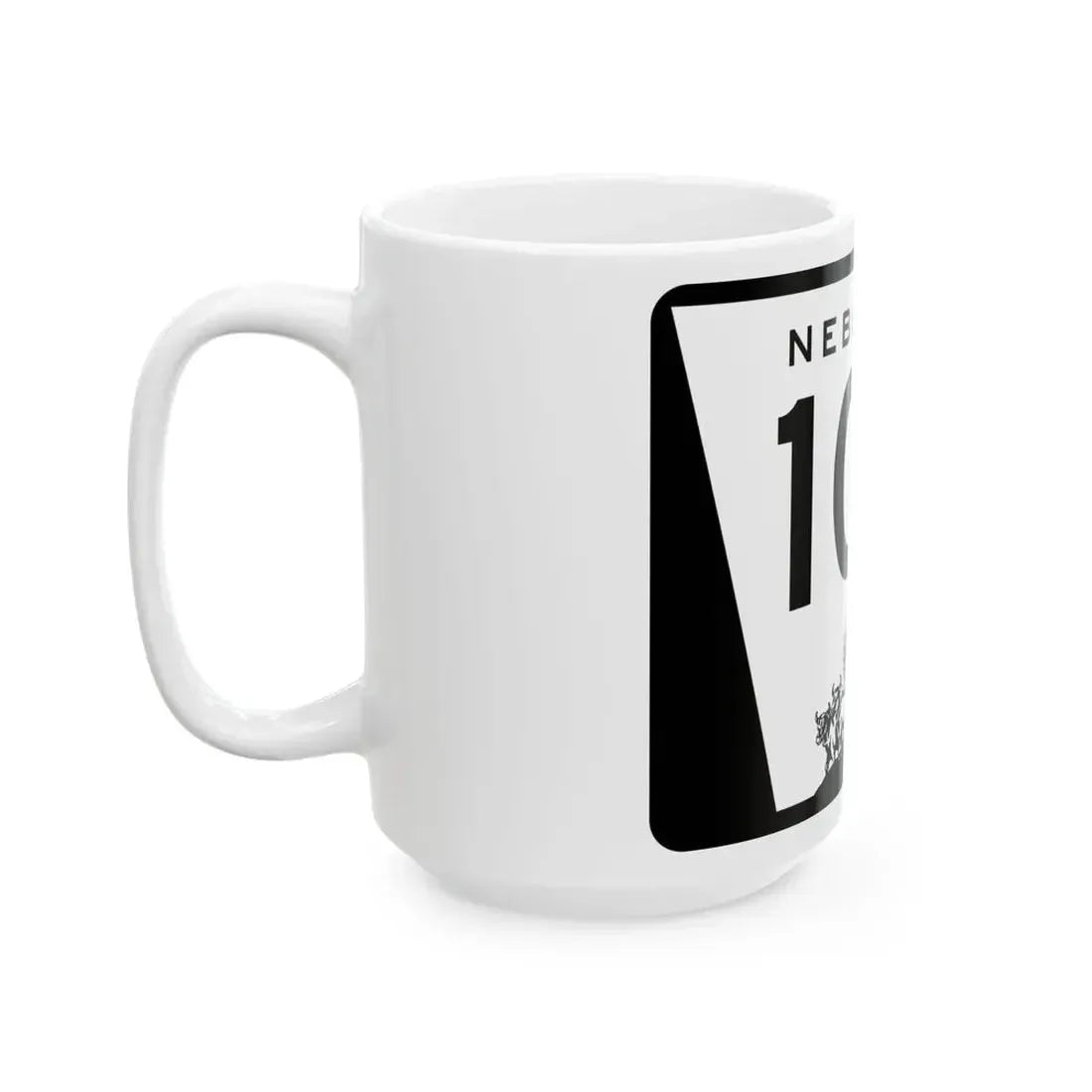 N-105 (Nebraska) (Road Sign) White Coffee Mug - Go Mug Yourself