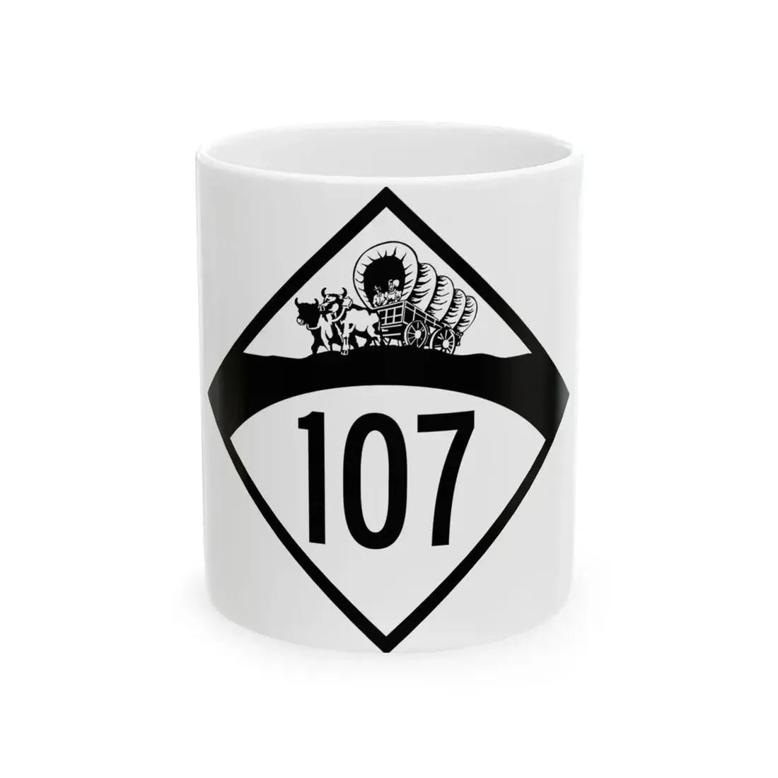 N-107 1950 (Nebraska) (Road Sign) White Coffee Mug 11oz - Go Mug Yourself