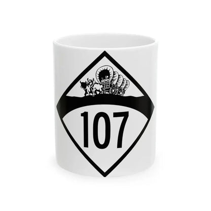 N-107 1950 (Nebraska) (Road Sign) White Coffee Mug 11oz - Go Mug Yourself
