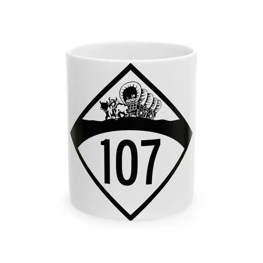 N-107 1950 (Nebraska) (Road Sign) White Coffee Mug 11oz - Go Mug Yourself