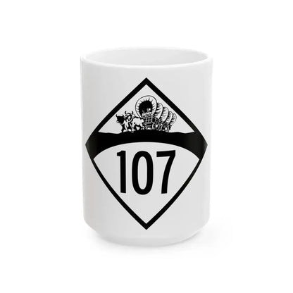 N-107 1950 (Nebraska) (Road Sign) White Coffee Mug 15oz - Go Mug Yourself