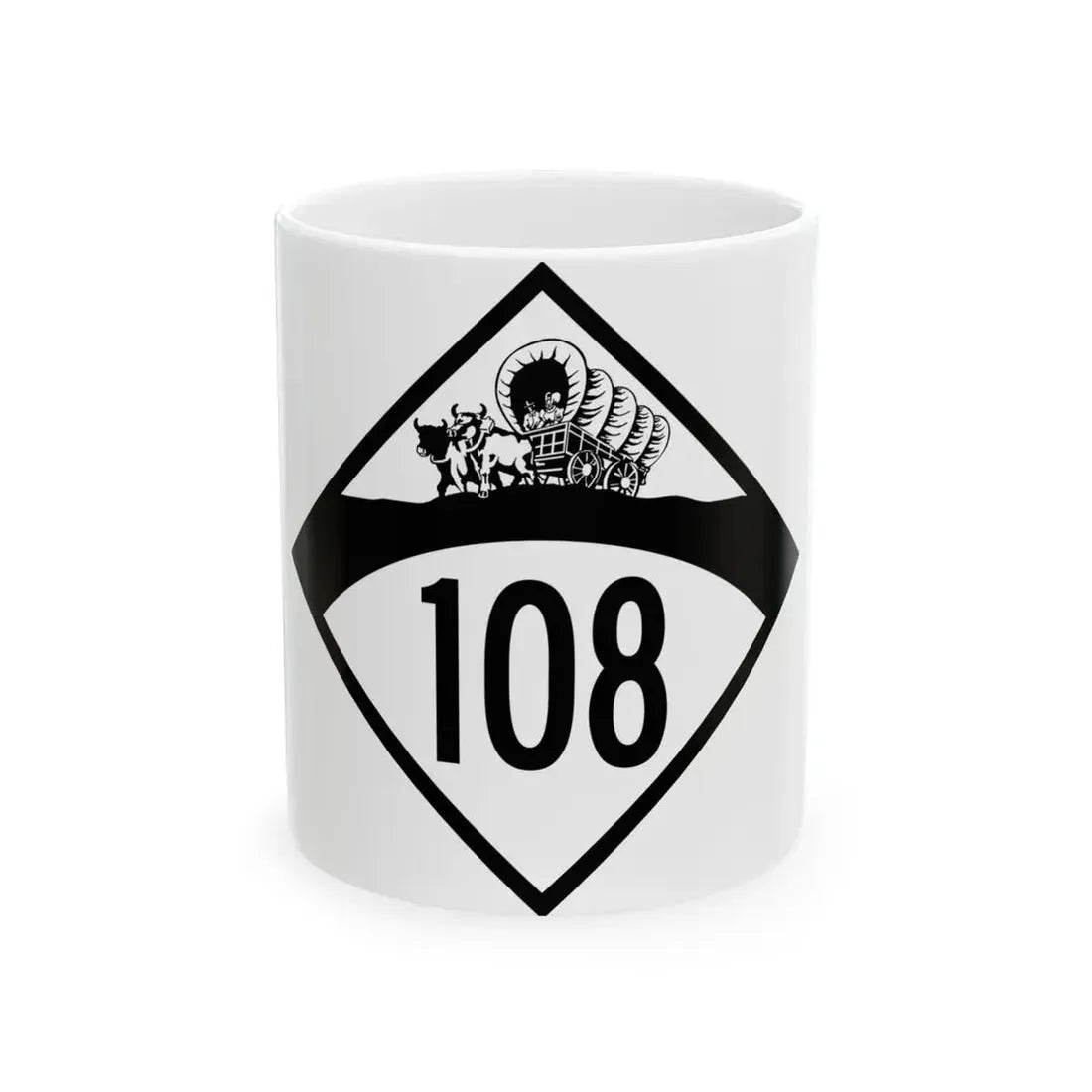 N-108 1950 (Nebraska) (Road Sign) White Coffee Mug 11oz - Go Mug Yourself
