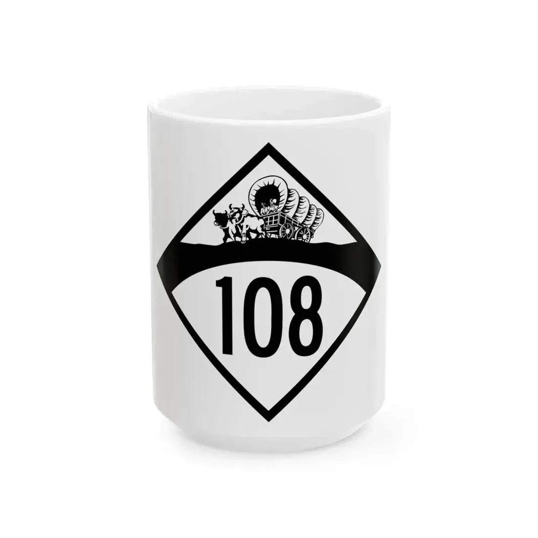 N-108 1950 (Nebraska) (Road Sign) White Coffee Mug 15oz - Go Mug Yourself