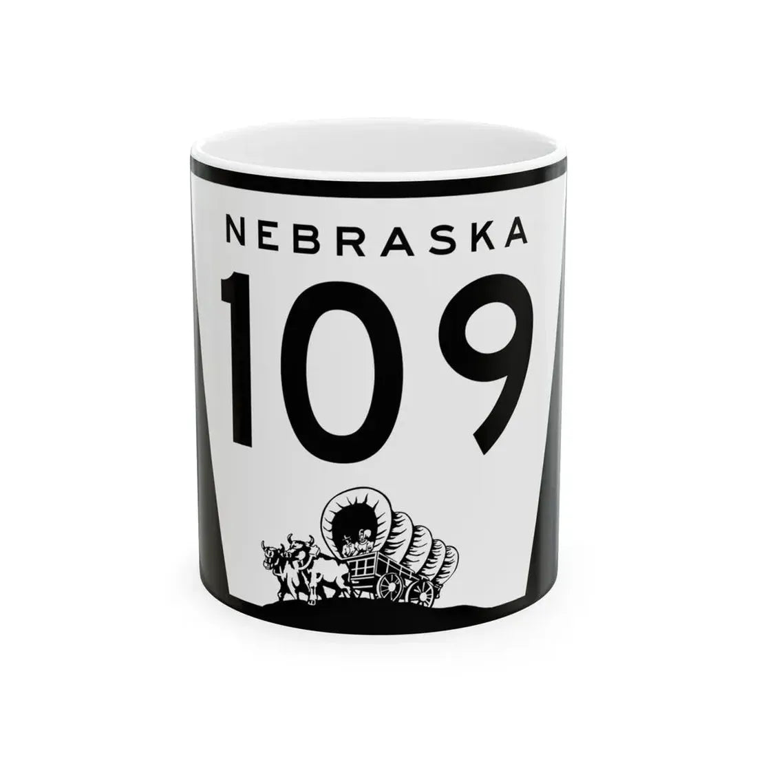 N-109 (Nebraska) (Road Sign) White Coffee Mug 11oz - Go Mug Yourself