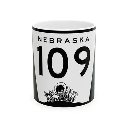 N-109 (Nebraska) (Road Sign) White Coffee Mug 11oz - Go Mug Yourself
