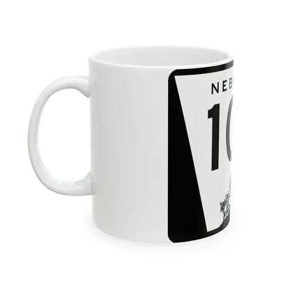 N-109 (Nebraska) (Road Sign) White Coffee Mug - Go Mug Yourself