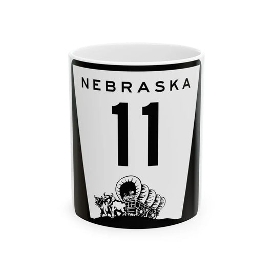 N-11 (Nebraska) (Road Sign) White Coffee Mug 11oz - Go Mug Yourself