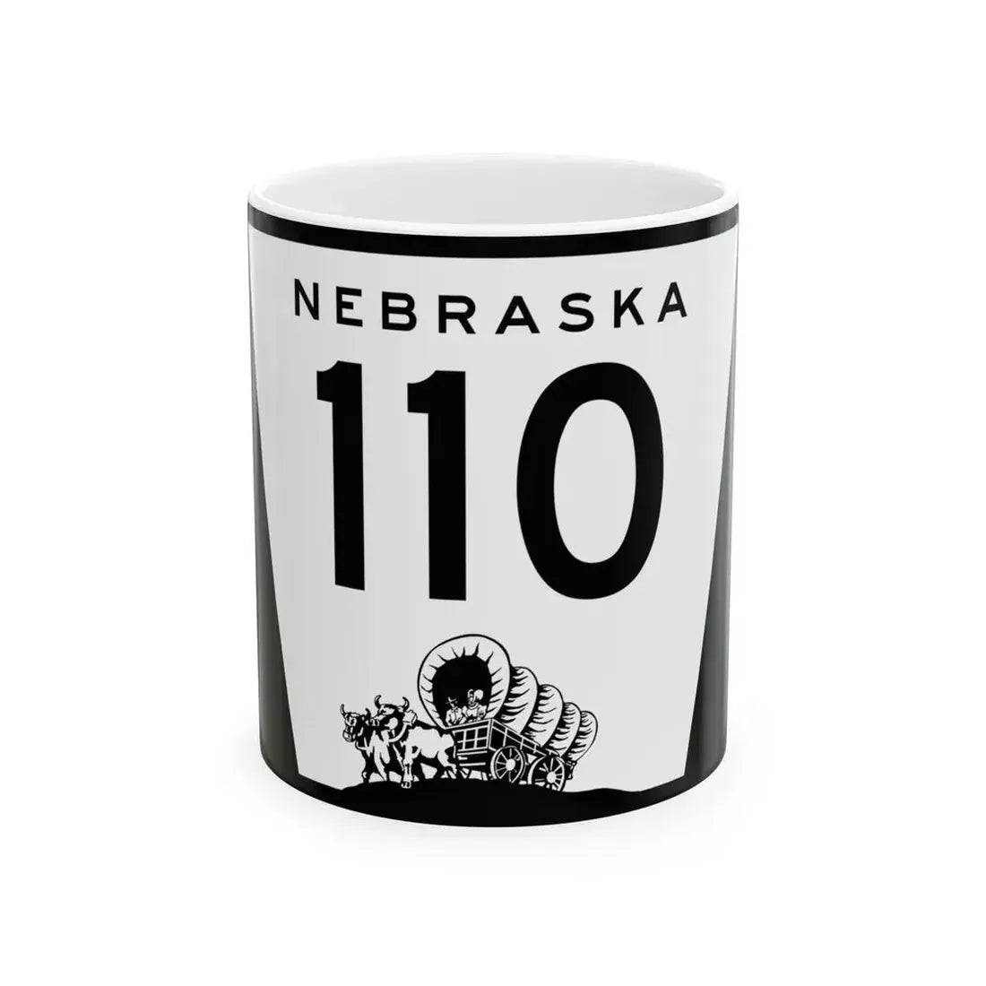 N-110 (Nebraska) (Road Sign) White Coffee Mug 11oz - Go Mug Yourself