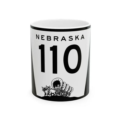 N-110 (Nebraska) (Road Sign) White Coffee Mug 11oz - Go Mug Yourself