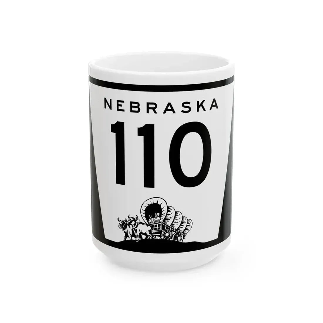 N-110 (Nebraska) (Road Sign) White Coffee Mug 15oz - Go Mug Yourself