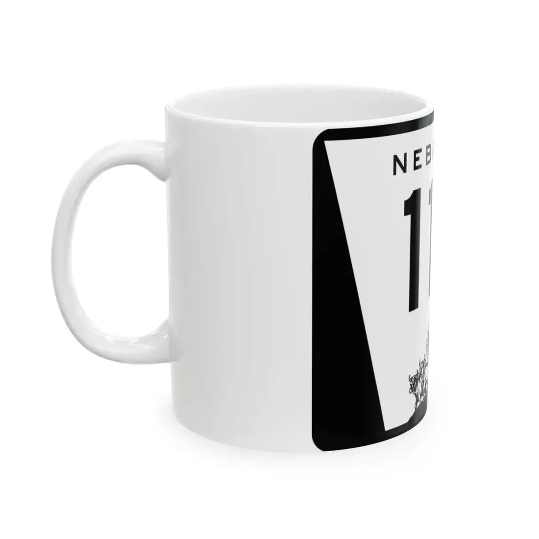 N-110 (Nebraska) (Road Sign) White Coffee Mug - Go Mug Yourself