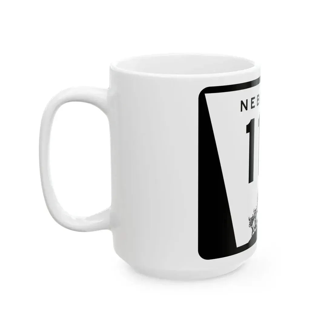 N-110 (Nebraska) (Road Sign) White Coffee Mug - Go Mug Yourself