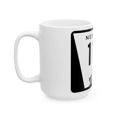 N-110 (Nebraska) (Road Sign) White Coffee Mug - Go Mug Yourself