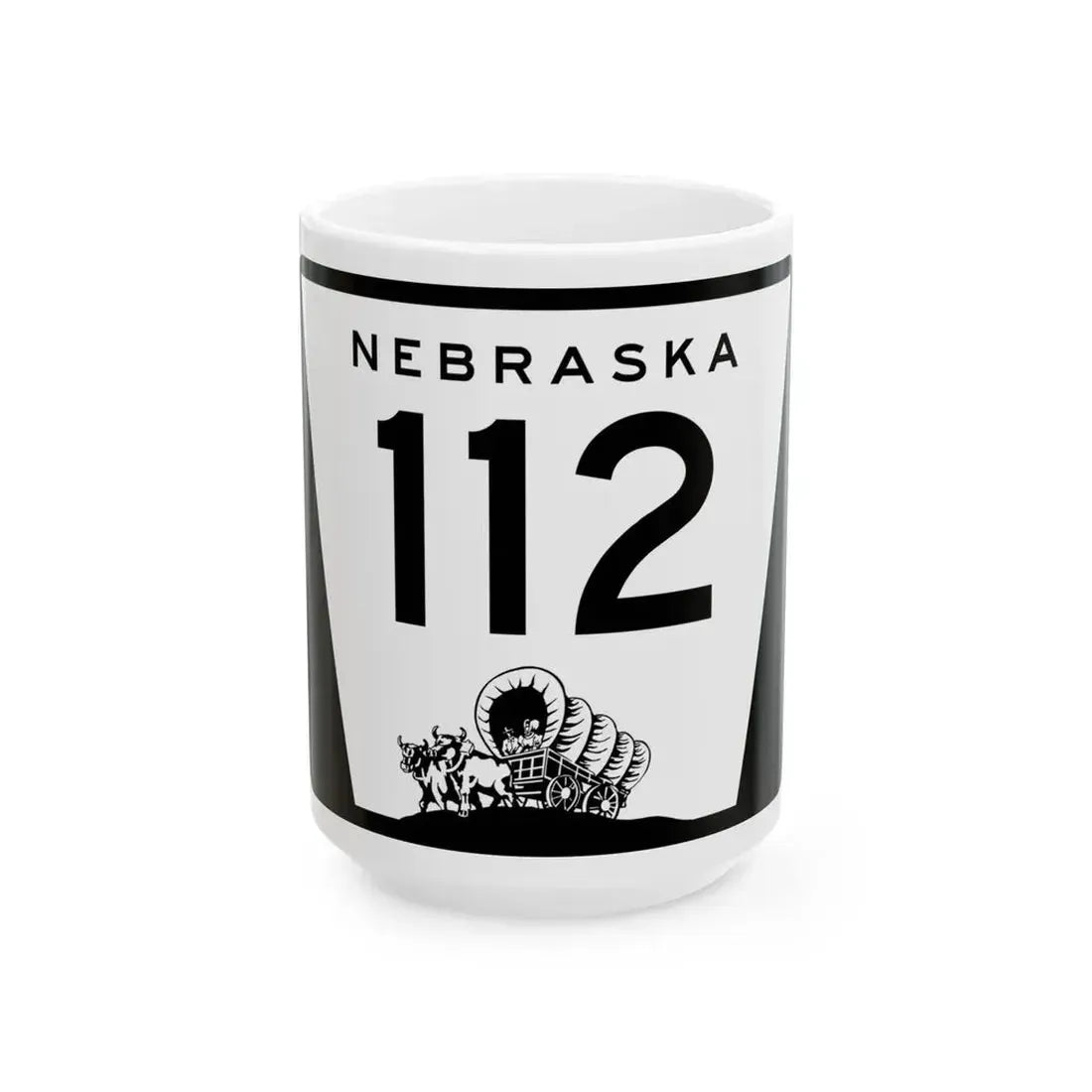 N-112 (Nebraska) (Road Sign) White Coffee Mug 15oz - Go Mug Yourself