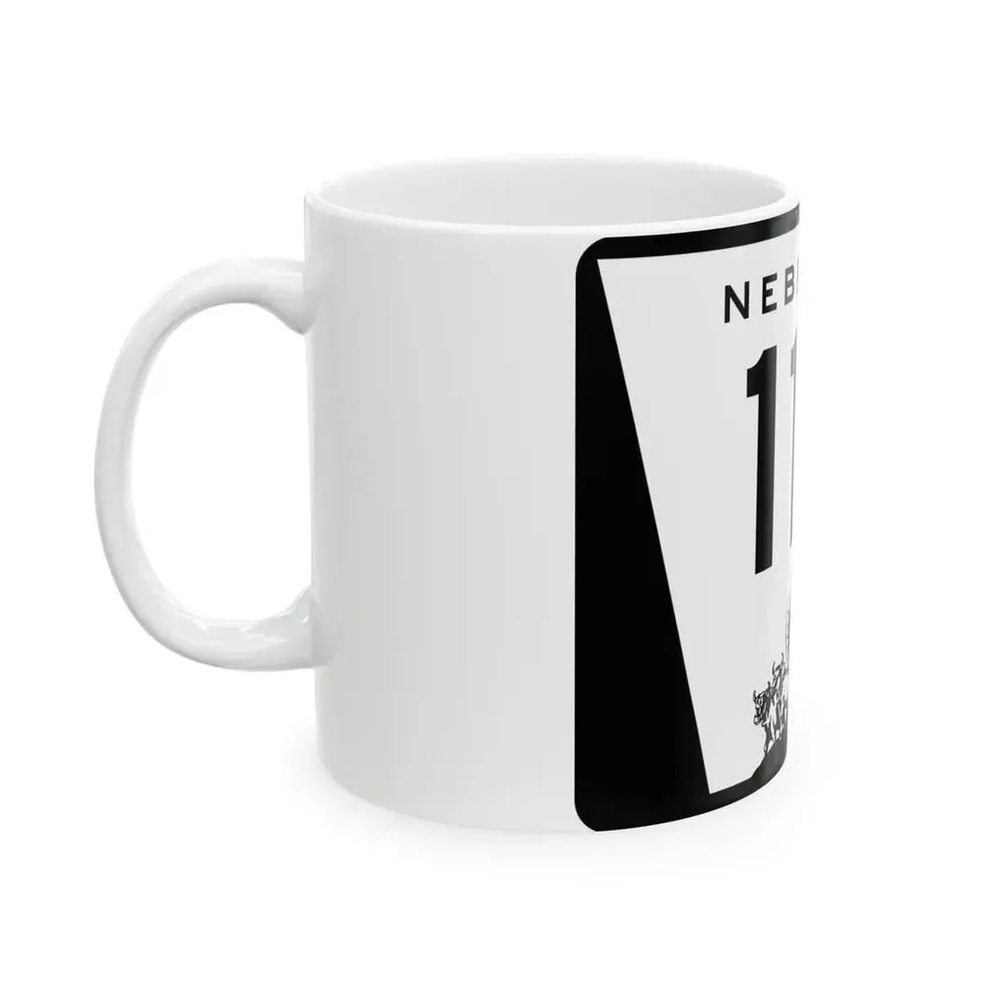 N-112 (Nebraska) (Road Sign) White Coffee Mug - Go Mug Yourself