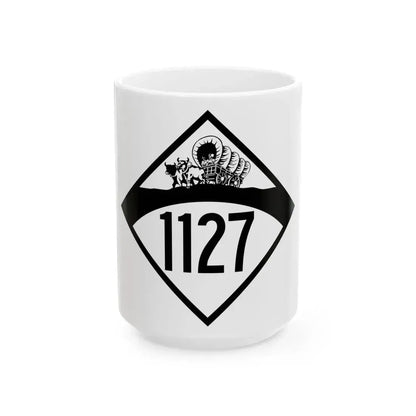 N-1127 1950 (Nebraska) (Road Sign) White Coffee Mug 15oz - Go Mug Yourself