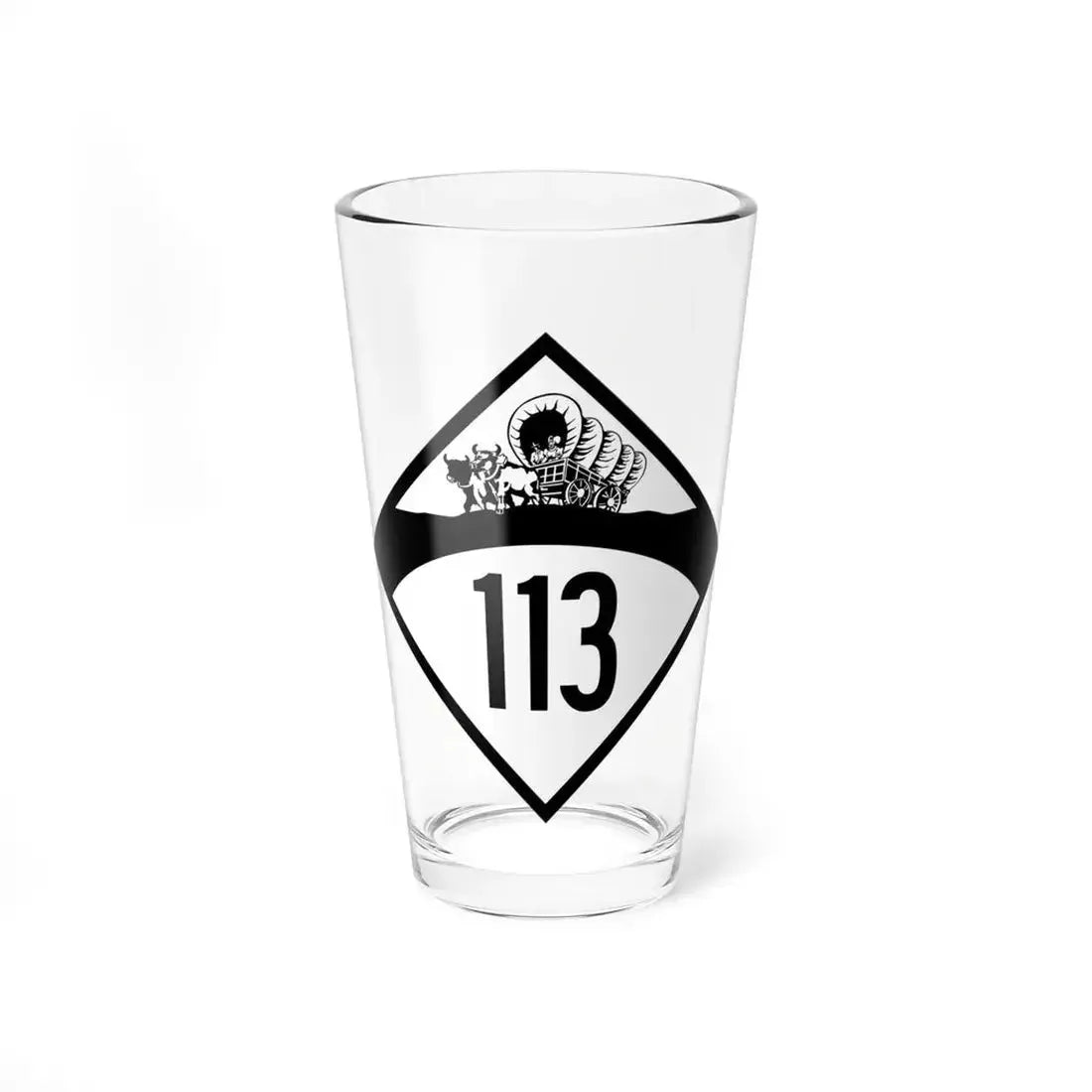 N-113 1950 (Nebraska) (Road Sign) Pint Glass 16oz 16oz - Go Mug Yourself