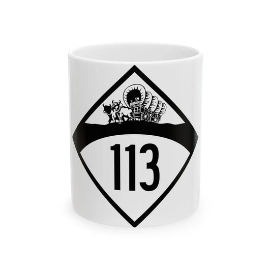 N-113 1950 (Nebraska) (Road Sign) White Coffee Mug 11oz - Go Mug Yourself