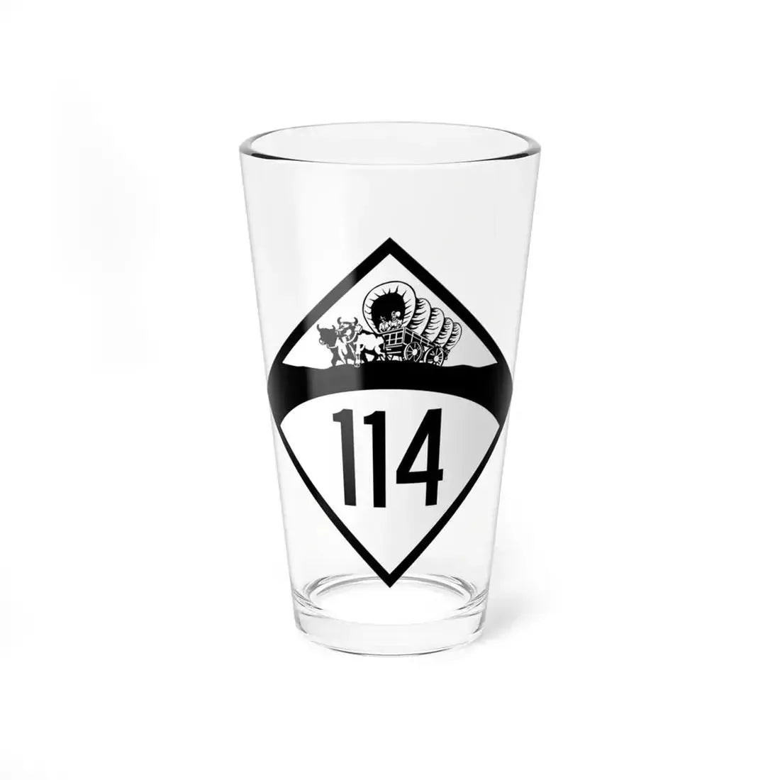 N-114 1950 (Nebraska) (Road Sign) Pint Glass 16oz 16oz - Go Mug Yourself