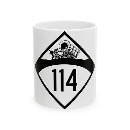 N-114 1950 (Nebraska) (Road Sign) White Coffee Mug 11oz - Go Mug Yourself