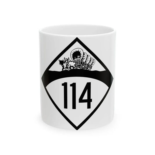 N-114 1950 (Nebraska) (Road Sign) White Coffee Mug 11oz - Go Mug Yourself