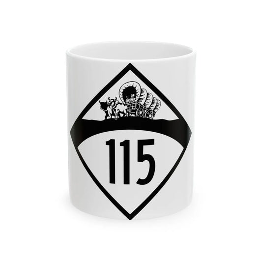 N-115 1950 (Nebraska) (Road Sign) White Coffee Mug 11oz - Go Mug Yourself
